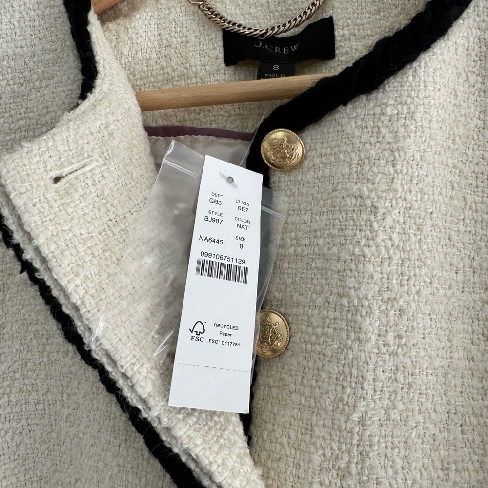 NWT J. Crew Louisa Lady Jacket in Maritime Tweed - Picture 5 of 5